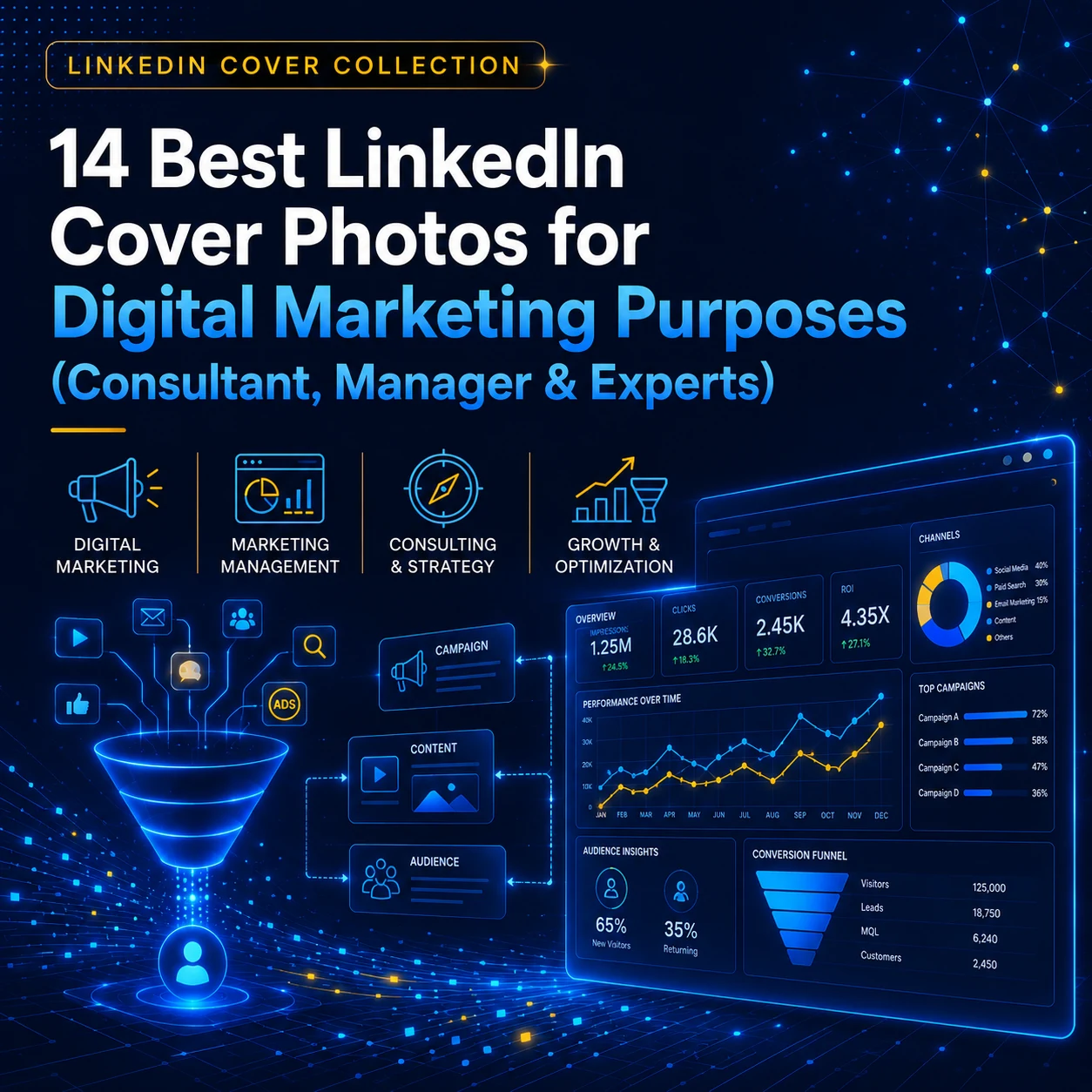 14 Best LinkedIn Cover Photos for Digital Marketing Purposes (Consultant, Manager & Experts)