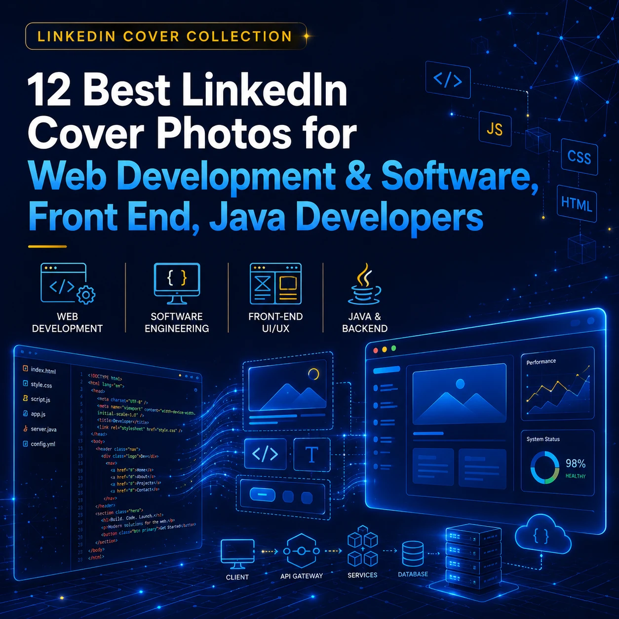 12 Best LinkedIn Cover Photos for Web Development & Software, Front End, Java Developers