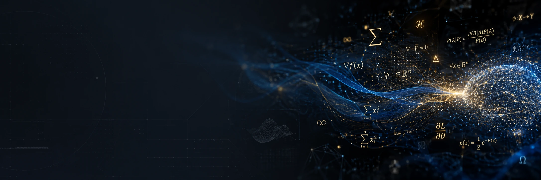 AI & Mathematics LinkedIn cover photo for data science and AI