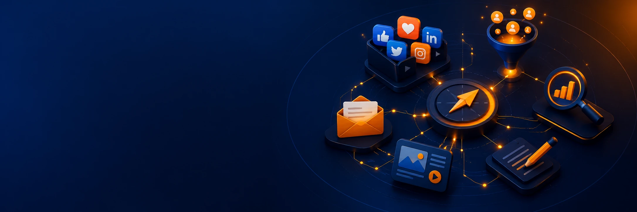 The Multi-Channel Strategy Map LinkedIn cover photo for digital marketing strategy