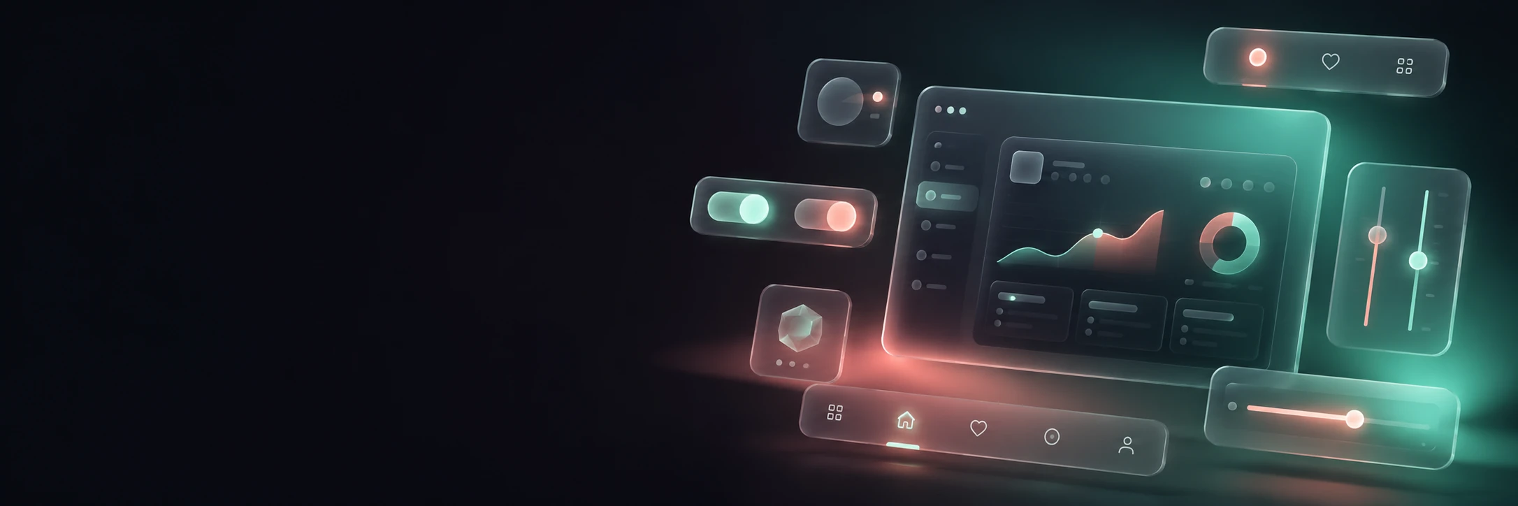 The UI Component Library LinkedIn cover photo for front-end and UI/UX development