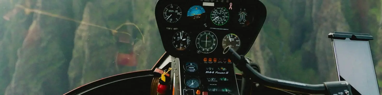 Helicopter Cockpit - Flying Over Forest
